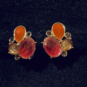 HMN Clip On Fashion Earrings with Faux Stones